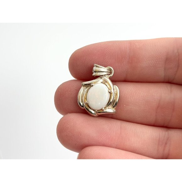Moonstone Accented Abstract Sterling Silver 925 Vintage Pendant | Charm - Picture 5 of 9